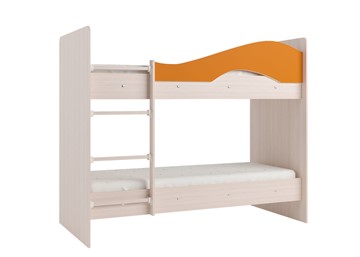 Детская 2-этажная кровать Мая на щитах, корпус Млечный дуб, фасад Оранжевый в Комсомольске-на-Амуре