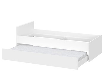 Выкатная кровать для детей Токио, белый текстурный (одинарная (0,9х2,0) + выкатная) в Комсомольске-на-Амуре - предосмотр