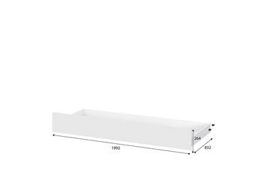 Выкатная кровать для детей Токио, белый текстурный (одинарная (0,9х2,0) + выкатная) в Хабаровске - предосмотр 4