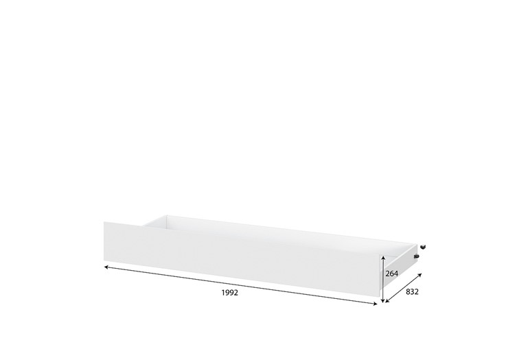 Выкатная кровать для детей Токио, белый текстурный (одинарная (0,9х2,0) + выкатная) в Хабаровске - изображение 4