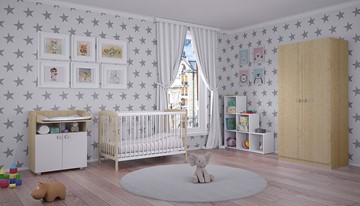Комплект мебели для детской POLINI Kids Simple №2 Белый / Натуральный в Хабаровске