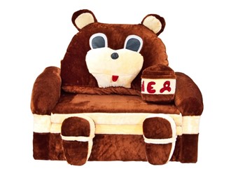 Детский диван Медведь с подушкой, ширина 120 см в Комсомольске-на-Амуре
