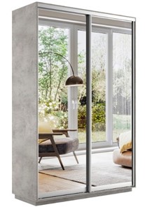 Шкаф 2-дверный Экспресс (2 зеркала) 1600x450x2400, бетон в Хабаровске