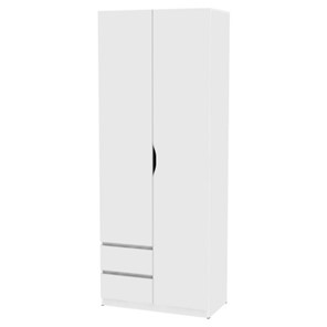 Шкаф 2-дверный Мальта H201, Белый в Комсомольске-на-Амуре