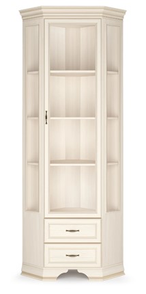 Шкаф-витрина угловой Сиена, Бодега белый / патина золото в Хабаровске - изображение