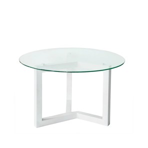 Круглый столик Оникс-8, Выбеленный дуб/Прозрачное стекло в Комсомольске-на-Амуре