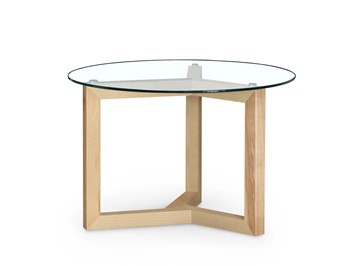Круглый столик Оникс-8, Натуральный массив/Прозрачное стекло в Комсомольске-на-Амуре