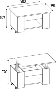 Складной стол-трансформер Леон 219 в Хабаровске - предосмотр 1