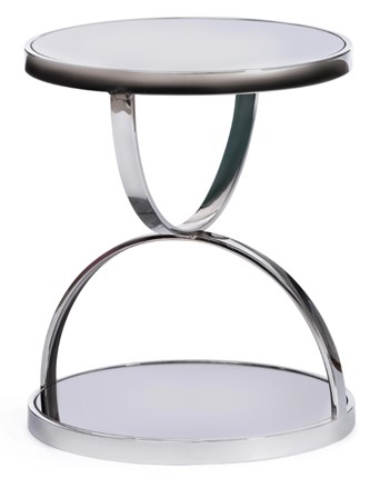 Кофейный столик GROTTO (mod. 9157) металл/дымчатое стекло, 42х42х50, хром в Хабаровске - изображение
