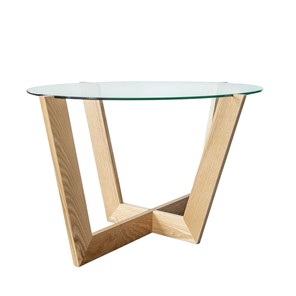 Овальный столик Оникс-6, Натуральный массив/Прозрачное стекло в Комсомольске-на-Амуре