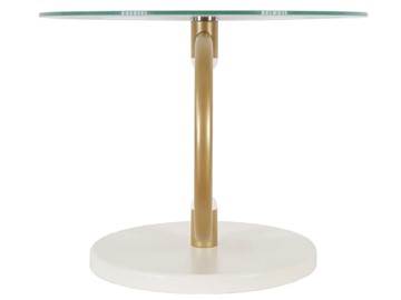 Стеклянный столик Дуэт 13Н (золото-слоновая кость-прозрачное) в Хабаровске