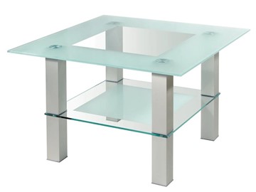 Стеклянный столик Кристалл 1 (алюминий-прозрачное) в Хабаровске