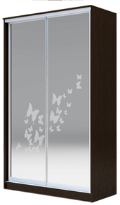 Шкаф 2400х1500х420 два зеркала, "Бабочки" ХИТ 24-4-15-66-05 Венге Аруба в Хабаровске