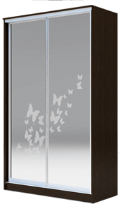 Шкаф 2-х дверный 2200х1682х420 два зеркала, "Бабочки" ХИТ 22-4-17-66-05 Венге Аруба в Хабаровске