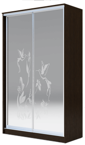 Шкаф 2-х створчатый 2400х1500х420 два зеркала, "Колибри" ХИТ 24-4-15-66-03 Венге Аруба в Хабаровске