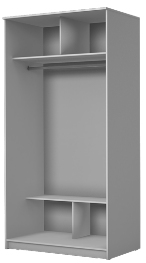 Шкаф двухстворчатый Хит-22-12/2-22 с цветным стеклом, средне-серый 074, Дуб Крафт белый в Хабаровске - изображение 1