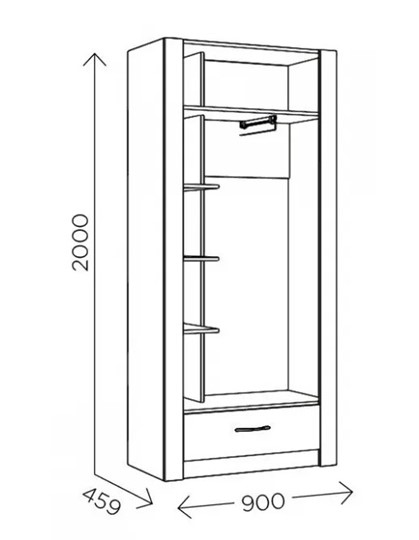 Шкаф гардеробный Ева 5 М1 дуб ирландский/белый матовый в Хабаровске - изображение 2