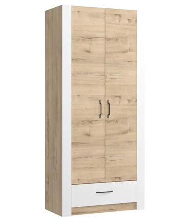Шкаф гардеробный Ева 5 М1 дуб ирландский/белый матовый в Хабаровске - изображение