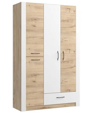 Шкаф гардеробный Ева 5 М2 дуб ирландский/белый матовый в Хабаровске - изображение
