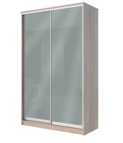 Шкаф двухдверный Хит-22-12-22 с цветным стеклом, средне-серый 074, Дуб сонома в Хабаровске