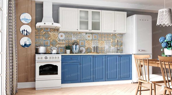 Модульная кухня Хозяюшка Магнолия-деним 2,0 м МДФ в Хабаровске - изображение