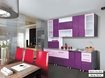 Модульный кухонный гарнитур Мыло 224 2600, цвет Фиолет/Пастель фиолет в Хабаровске