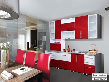 Кухонный гарнитур Мыло 224 2600, цвет Бордо/Белый металлик в Хабаровске