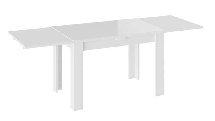 Раздвижной стол Норман тип 1, цвет Белый/Стекло белый глянец в Комсомольске-на-Амуре - изображение 1