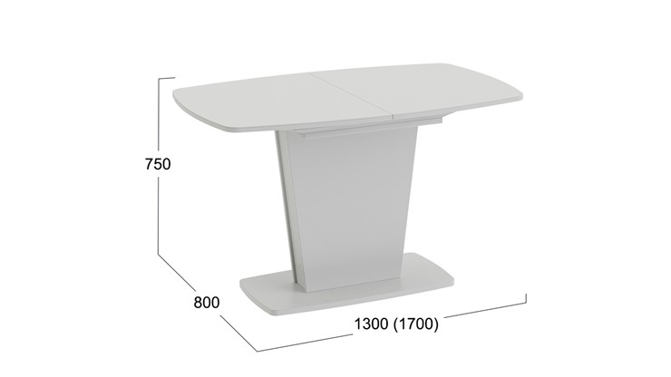 Стол раздвижной Честер тип 2, цвет Белый/Стекло белый глянец в Комсомольске-на-Амуре - изображение 3