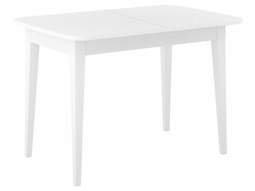 Кухонный раскладной стол Dikline M120 Белый/стекло белое сатин/ножки MM белые в Комсомольске-на-Амуре