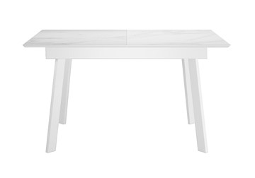Кухонный стол раздвижной DikLine SKH125 Керамика Белый мрамор/подстолье белое/опоры белые (2 уп.) в Хабаровске