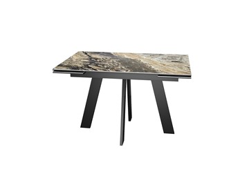 Кухонный стол раздвижной DikLine SKM120 Керамика Amadeus/подстолье черное/опоры черные в Хабаровске