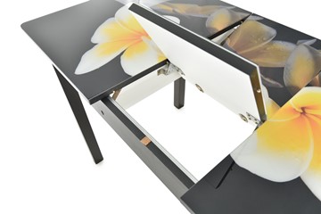 Кухонный раскладной стол Гамбург исп. Мини, ноги метал. крашеные №23, Фотопечать (Цветы №39) в Хабаровске - предосмотр 5