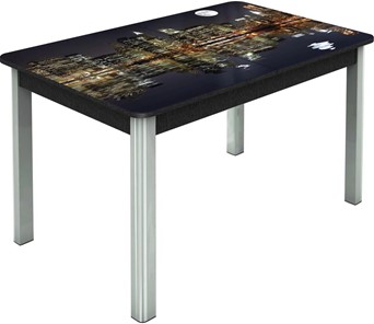Кухонный раскладной стол Гамбург исп.1 ноги метал. крашеные №23, Фотопечать (Города №8) в Комсомольске-на-Амуре