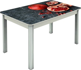 Кухонный стол раздвижной Гамбург исп.2 ноги метал. крашеные №23, Фотопечать (Фрукты №31) в Комсомольске-на-Амуре