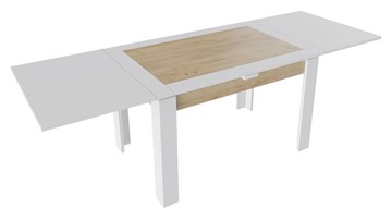 Кухонный раздвижной стол Хьюстон тип 4 (Белый/Дуб Крафт золотой) в Хабаровске - предосмотр 1