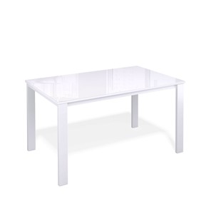 Обеденный раздвижной стол Kenner LL1200 белый/стекло белое глянец в Хабаровске