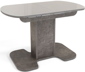 Кухонный стол раздвижной Киото-1 (ноги серый камень, серебро/серый камень) в Хабаровске