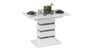 Кухонный раскладной стол Мадейра тип 1 (Белый глянец/Ателье темный) в Хабаровске