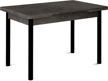 Кухонный стол раздвижной Милан-1 EVO, ноги металлические черные, серый камень в Хабаровске