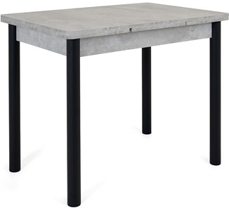 Раздвижной стол Милан-1 EVO, ноги металлические черные, светлый цемент в Хабаровске