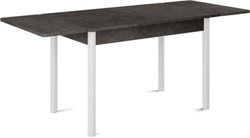 Кухонный стол раздвижной Милан-2 EVO, ноги белые, серый камень в Комсомольске-на-Амуре - предосмотр 1