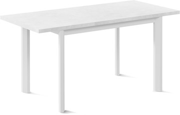 Кухонный стол раскладной Нагано-1L (ноги металлические белые, белый цемент) в Хабаровске - предосмотр 1