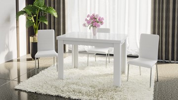 Раздвижной стол Норман тип 1, цвет Белый/Стекло белый глянец в Хабаровске - предосмотр 4