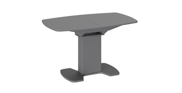 Кухонный раздвижной стол Портофино (СМ(ТД)-105.02.11(1)), цвет Серое/Стекло серое матовое LUX в Хабаровске - изображение
