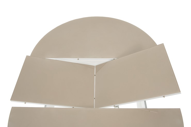 Стол раздвижной Ривьера исп. круг хром №5 (стекло белое/черный) в Хабаровске - изображение 4