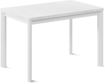 Кухонный раздвижной стол Токио-1L (ноги металлические белые, белый цемент) в Комсомольске-на-Амуре