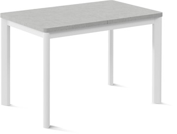 Кухонный раскладной стол Токио-1L (ноги металлические белые, светлый цемент) в Комсомольске-на-Амуре