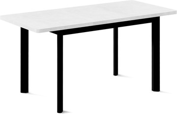 Кухонный раздвижной стол Токио-2L (ноги металлические черные, белый цемент) в Хабаровске - предосмотр 1