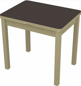 Кухонный стол раскладной Бари дерево №8 (стекло коричневое/дуб выбеленный) в Комсомольске-на-Амуре